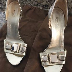 Classy Gold Gucci Heels
